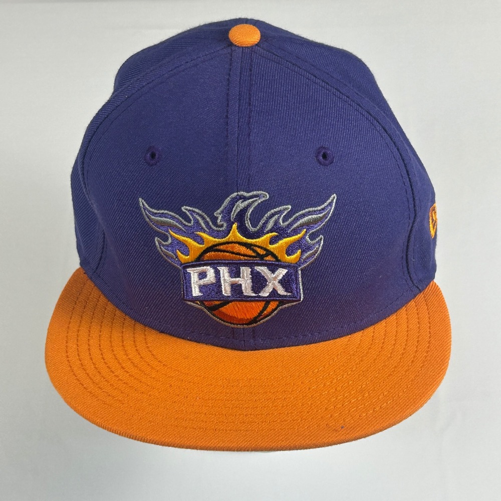 New Era 59FIFTY Phoenix Suns Fitted Hat Purple Orange NBA Cap Size 7 1/8